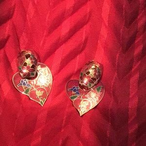 Cloisonné  clip earrings